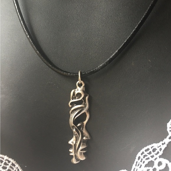 COPY - Janus Roman God Pendant Black Leather Necklace, God of Past and Present - Picture 4 of 7